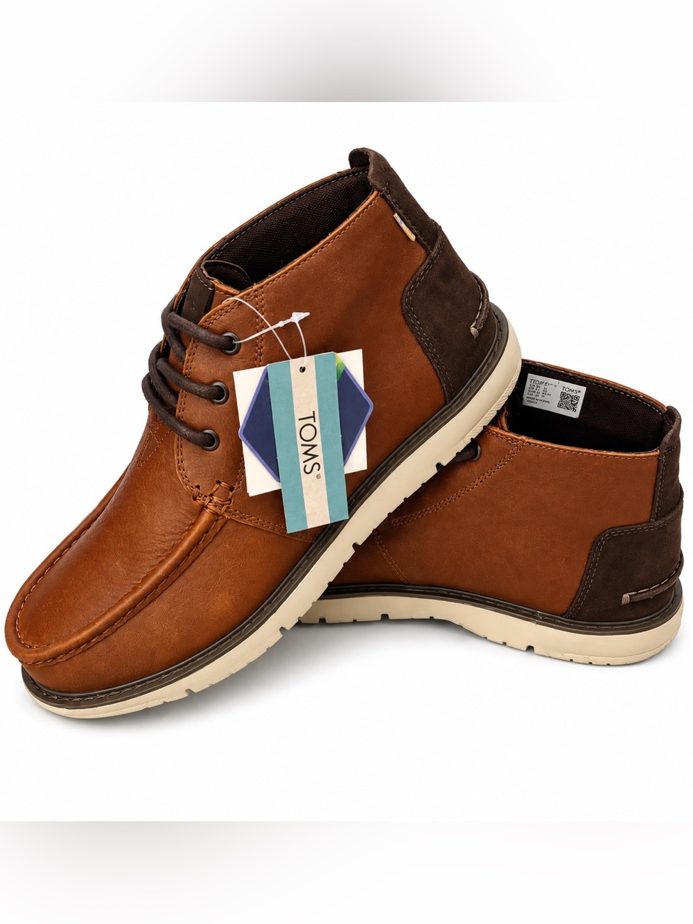 TOMS Navi Moc Chukka Men’s 10.5 Brushwood Brown Leather Waterproof Boots NWT